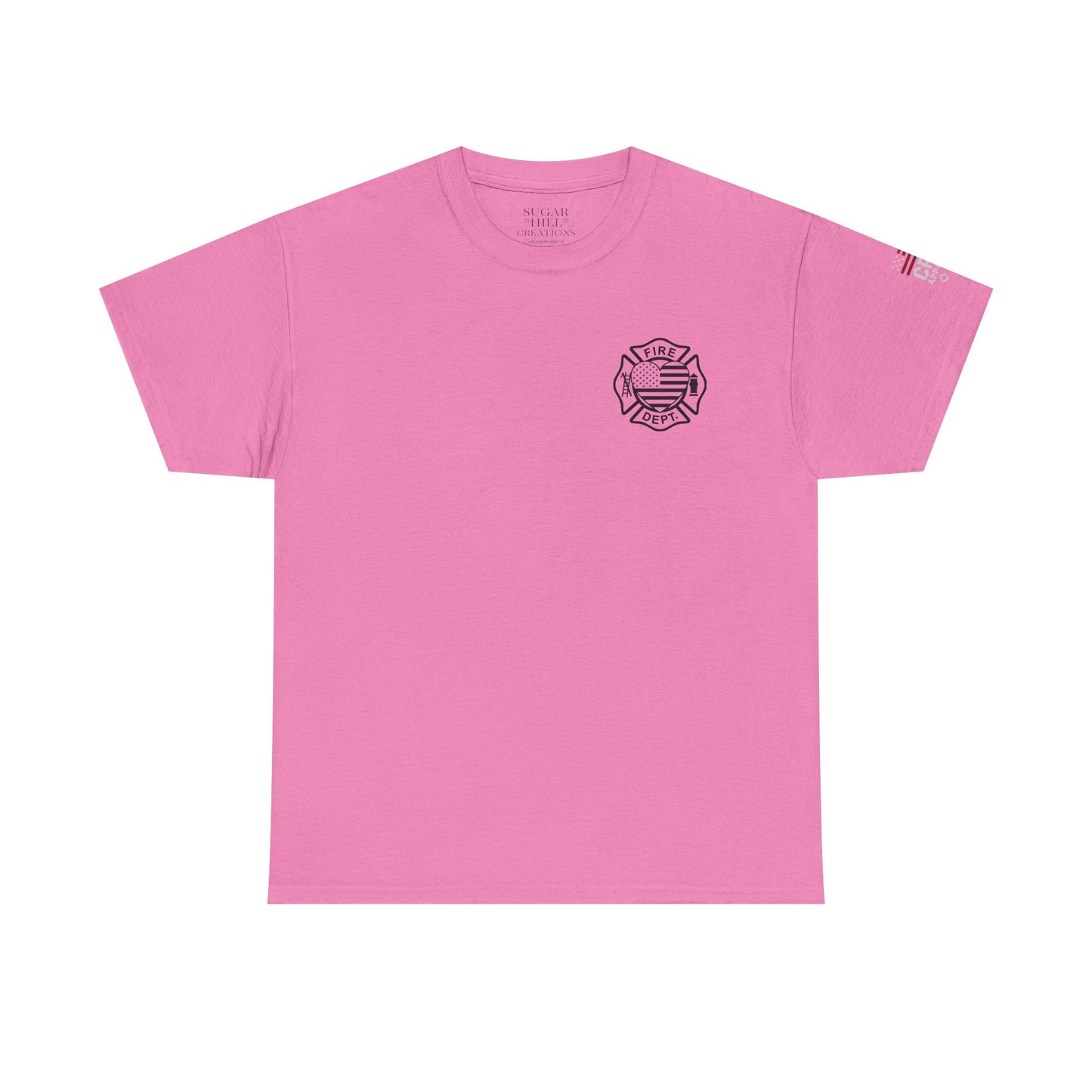 Firefighter Family Tribute Tee, Unisex Heavy Cotton Tee, Gift for Hero, Personalized Shirt, Firefighter Support, Family Bonding