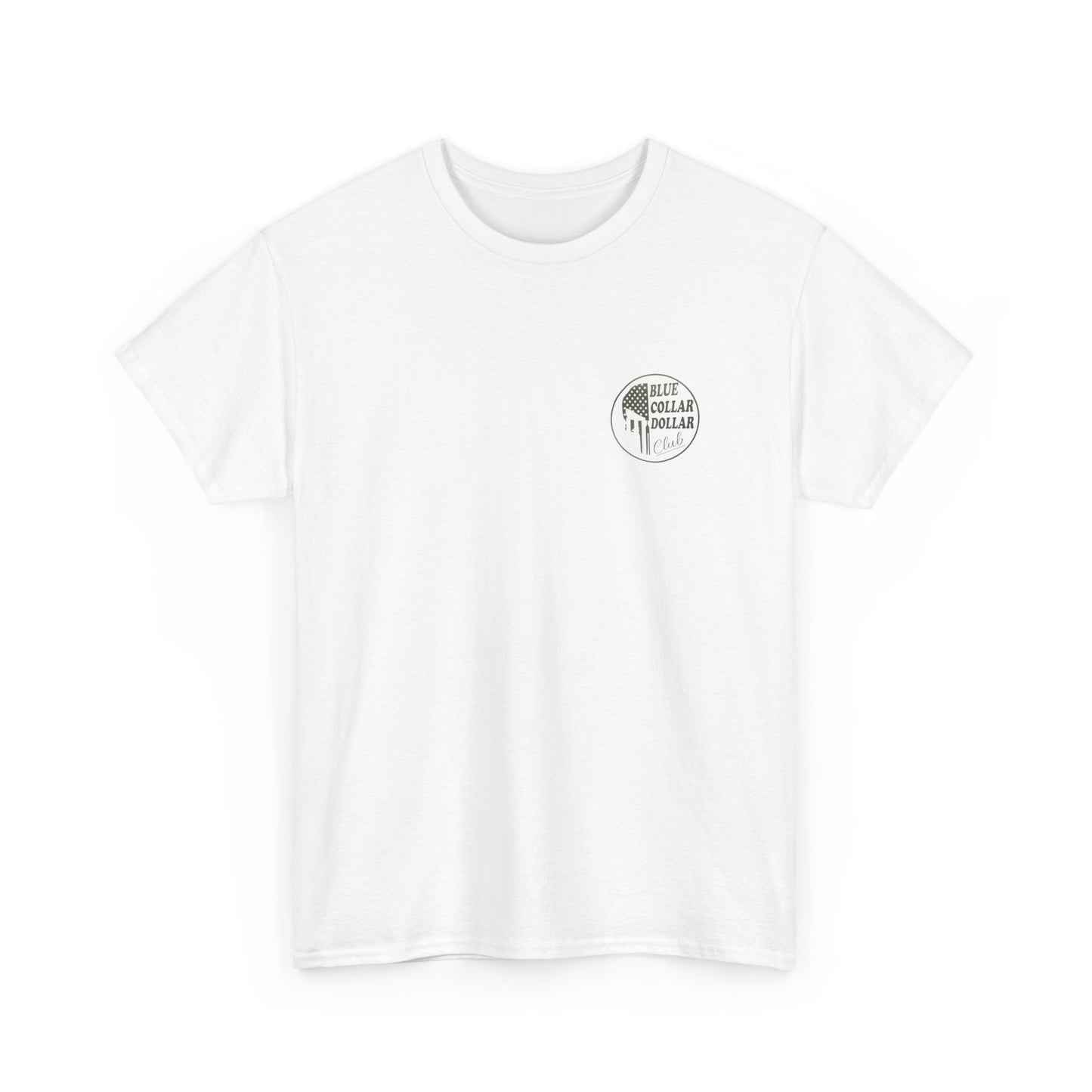Unisex Heavy Cotton Tee - Blue Collar Dollar Club, Casual Wear, Gift for Tradespeople, Independence Day, Workwear Style