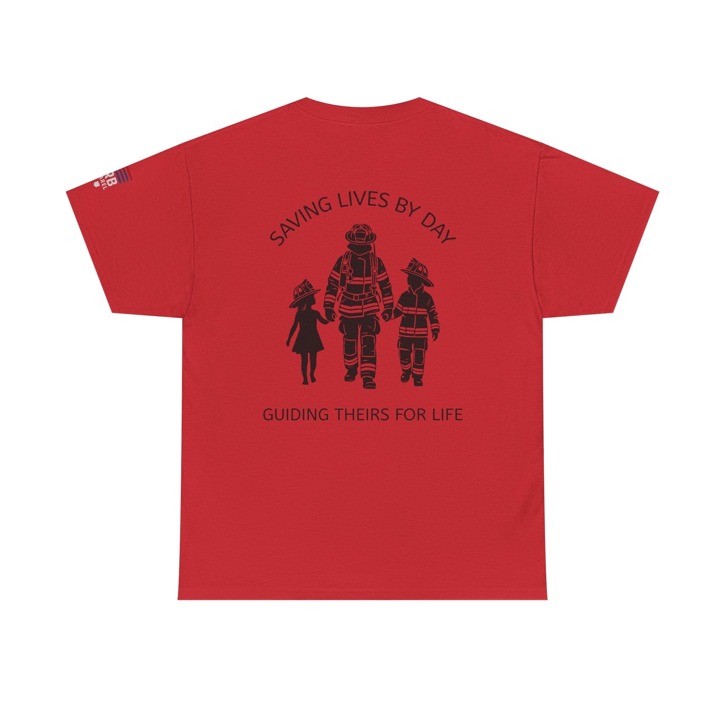 Firefighter Family Tribute Tee, Unisex Heavy Cotton Tee, Gift for Hero, Personalized Shirt, Firefighter Support, Family Bonding