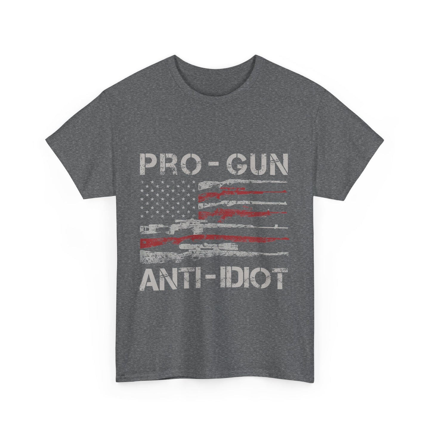 Pro-Gun, Anti-Idiot, Casual Wear, Freedom Apparel, Gift for Gun Enthusiasts, Patriotic T-Shirt, Unisex Heavy Cotton Tee