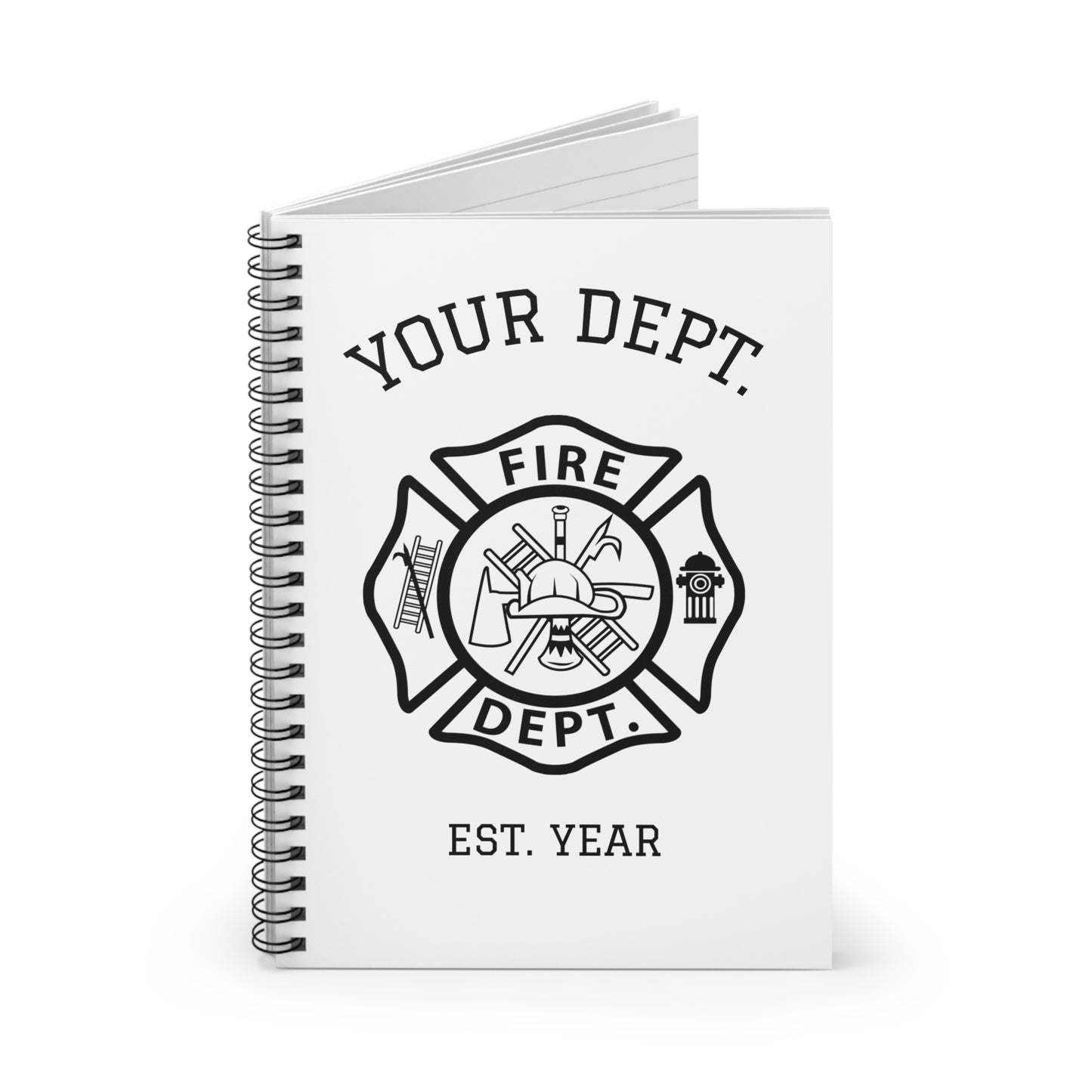 Custom Fire Department Spiral Notebook - Gift for Firefighter, Journaling, Everyday Use, College, Office Supplies, Personalized