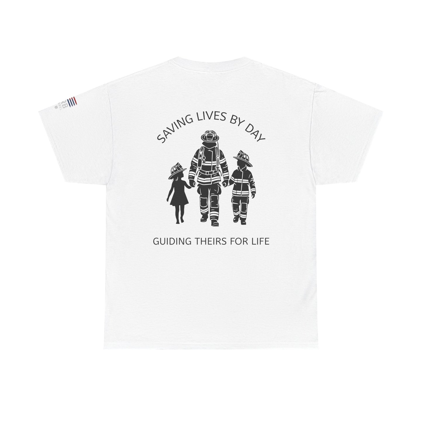 Firefighter Family Tribute Tee, Unisex Heavy Cotton Tee, Gift for Hero, Personalized Shirt, Firefighter Support, Family Bonding