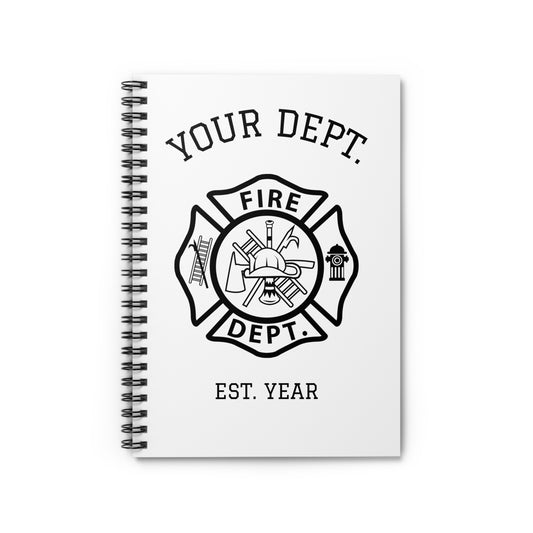 Custom Fire Department Spiral Notebook - Gift for Firefighter, Journaling, Everyday Use, College, Office Supplies, Personalized