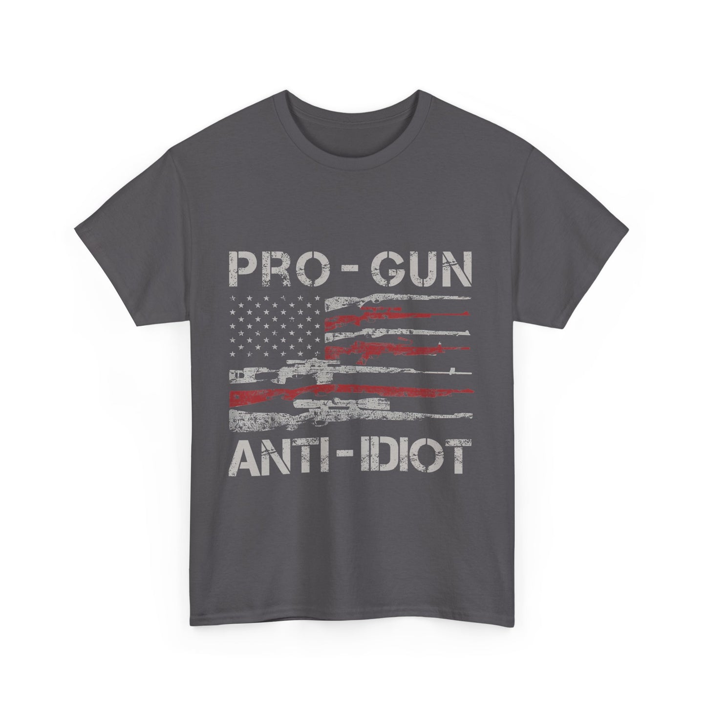 Pro-Gun, Anti-Idiot, Casual Wear, Freedom Apparel, Gift for Gun Enthusiasts, Patriotic T-Shirt, Unisex Heavy Cotton Tee
