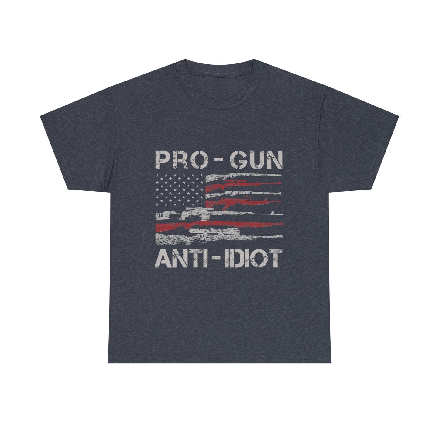Pro-Gun, Anti-Idiot, Casual Wear, Freedom Apparel, Gift for Gun Enthusiasts, Patriotic T-Shirt, Unisex Heavy Cotton Tee