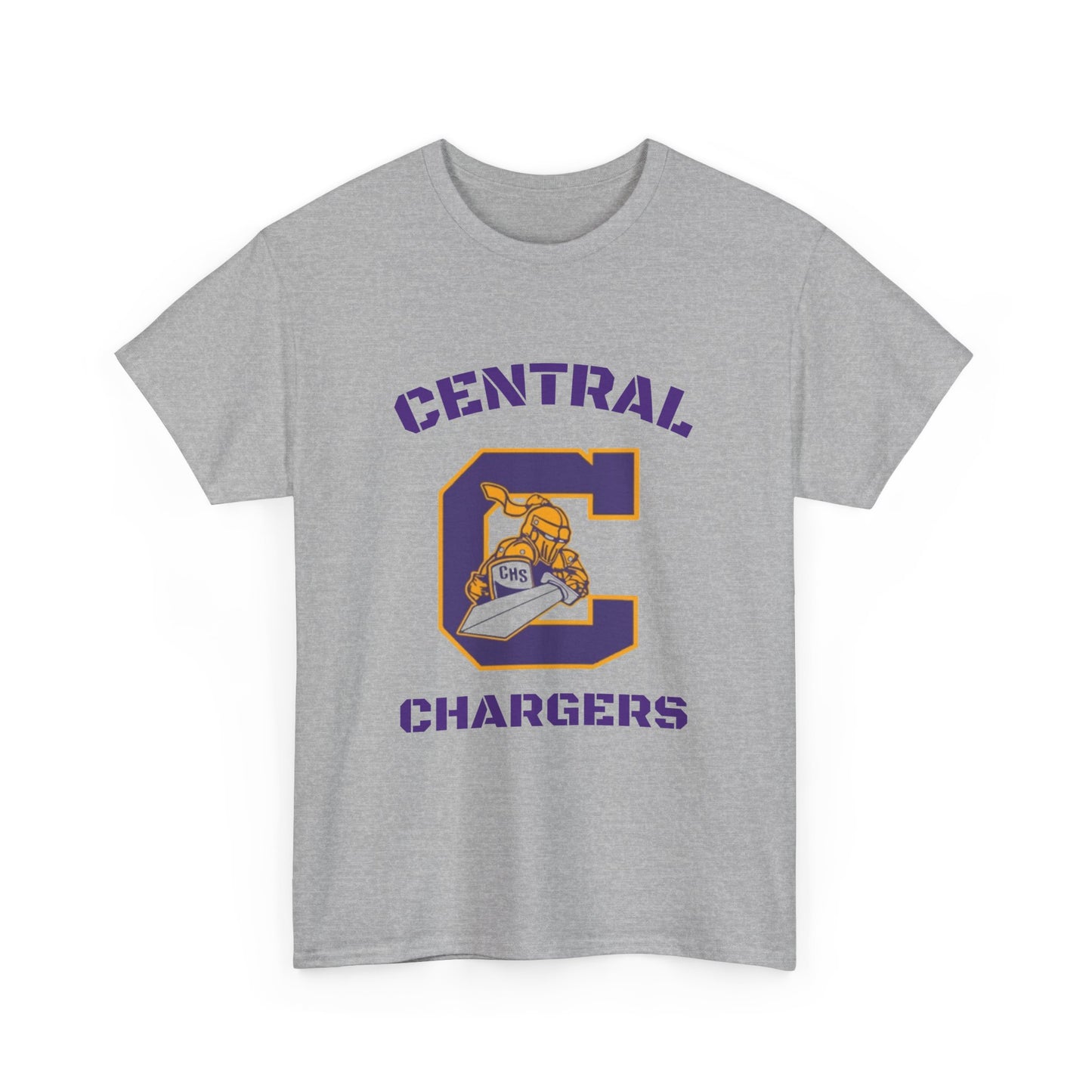 Central Chargers Unisex Heavy Cotton Tee, School Spirit Shirt, Game Day Apparel, Sports Team Merchandise, College Fan Gear