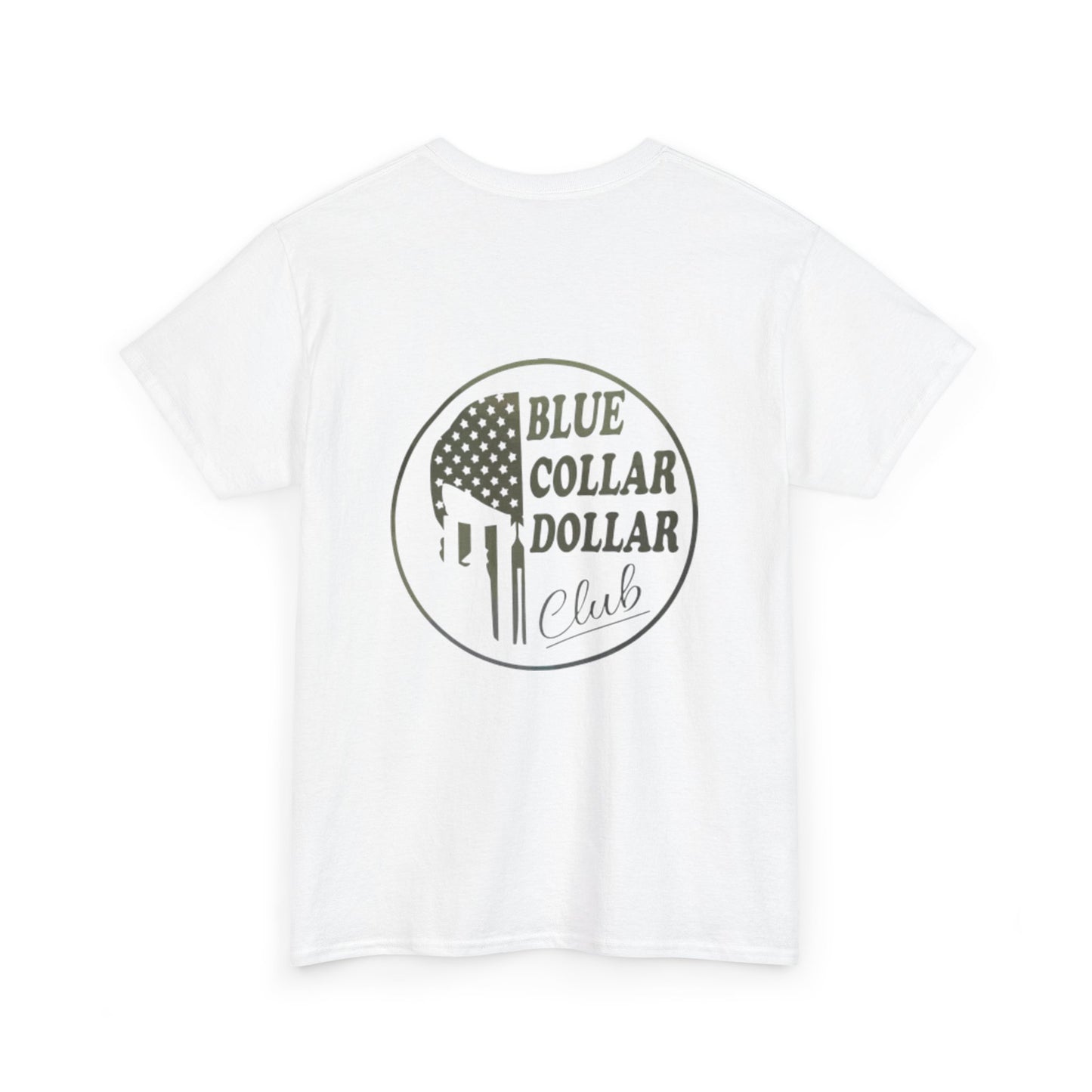 Unisex Heavy Cotton Tee - Blue Collar Dollar Club, Casual Wear, Gift for Tradespeople, Independence Day, Workwear Style