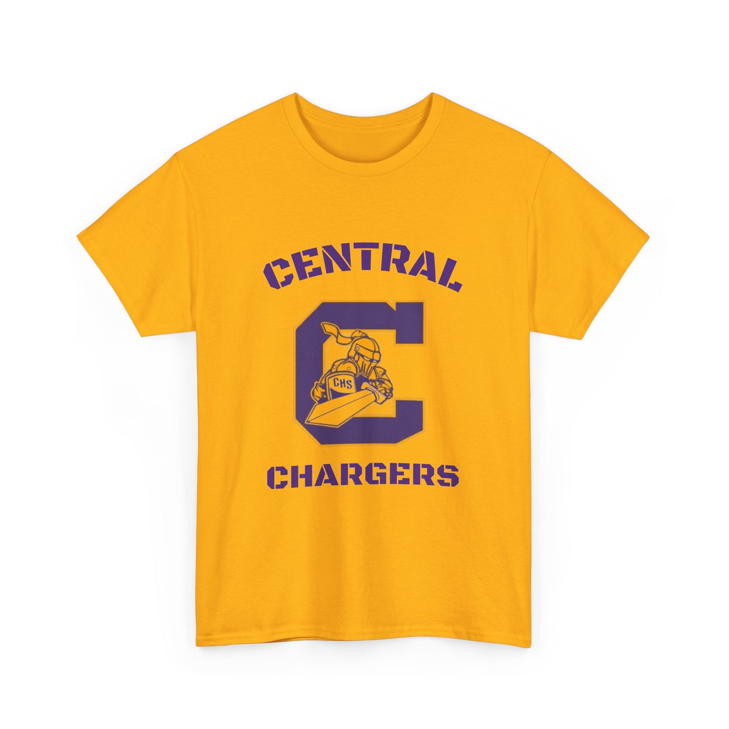 Central Chargers Unisex Heavy Cotton Tee, School Spirit Shirt, Game Day Apparel, Sports Team Merchandise, College Fan Gear