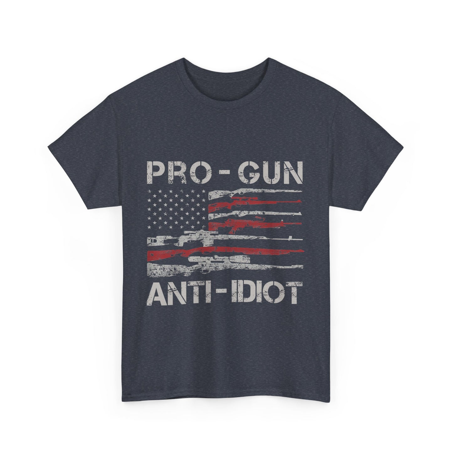 Pro-Gun, Anti-Idiot, Casual Wear, Freedom Apparel, Gift for Gun Enthusiasts, Patriotic T-Shirt, Unisex Heavy Cotton Tee