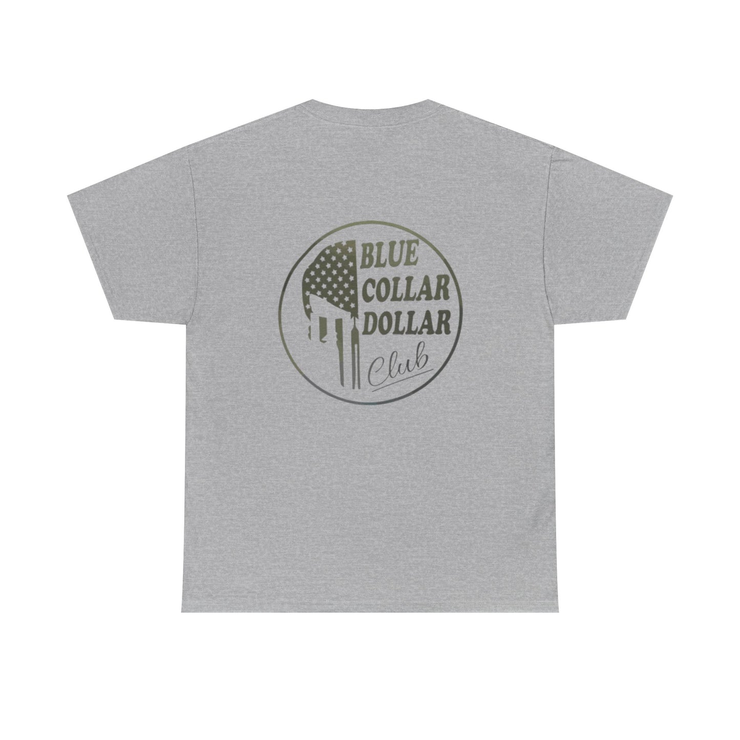 Unisex Heavy Cotton Tee - Blue Collar Dollar Club, Casual Wear, Gift for Tradespeople, Independence Day, Workwear Style