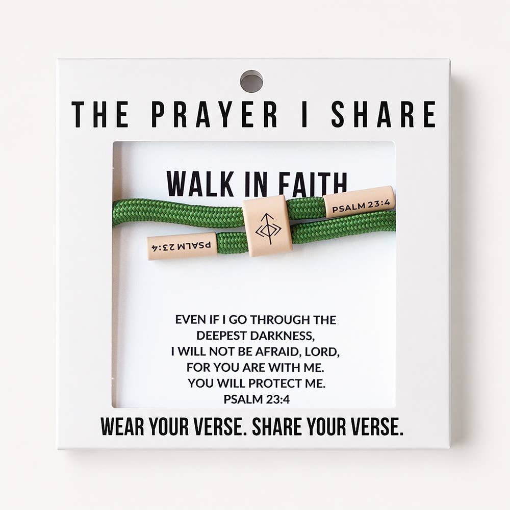 WALK IN FAITH Christian Cord Bracelet, Bible Verse Gift