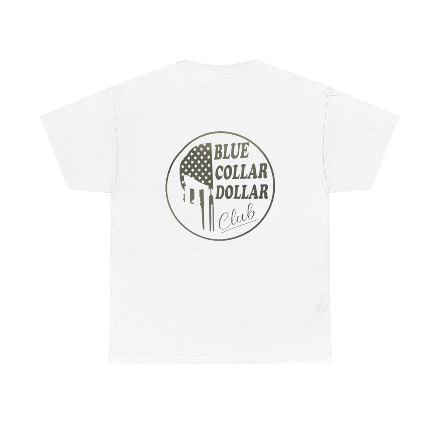 Unisex Heavy Cotton Tee - Blue Collar Dollar Club, Casual Wear, Gift for Tradespeople, Independence Day, Workwear Style