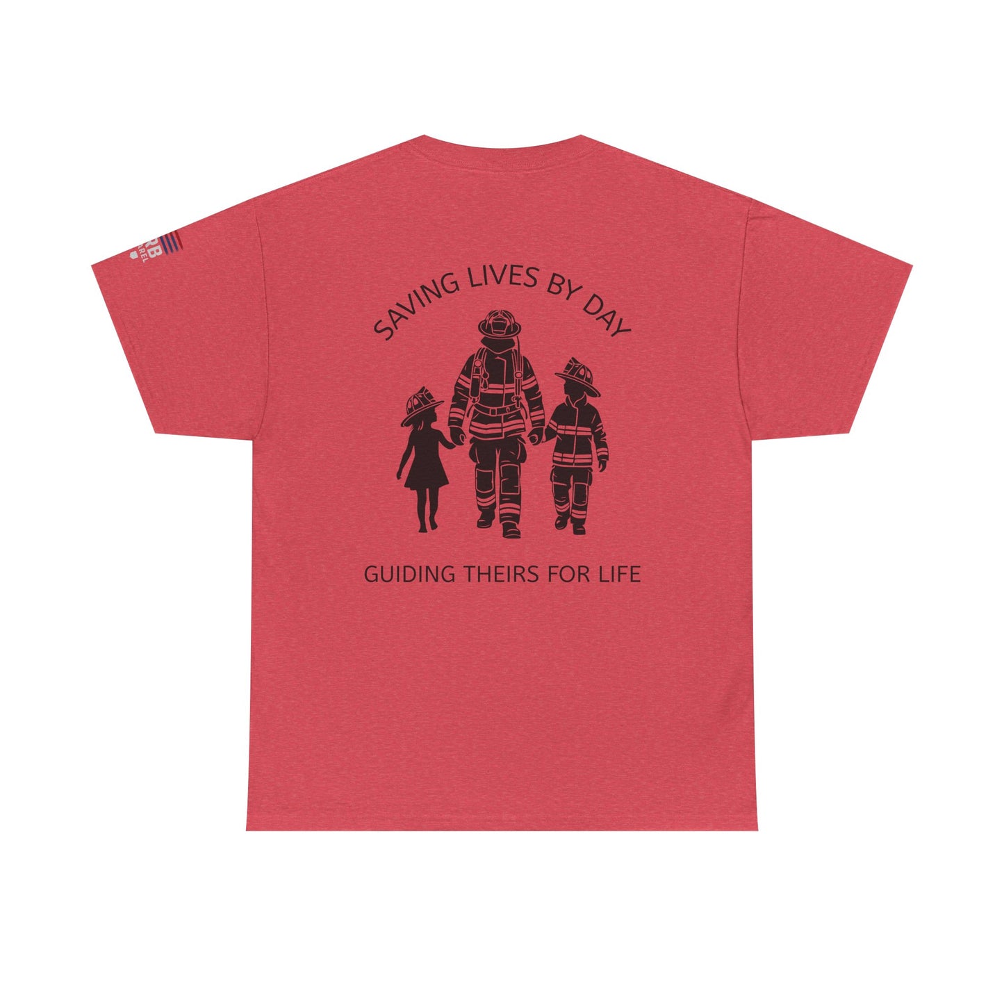 Firefighter Family Tribute Tee, Unisex Heavy Cotton Tee, Gift for Hero, Personalized Shirt, Firefighter Support, Family Bonding