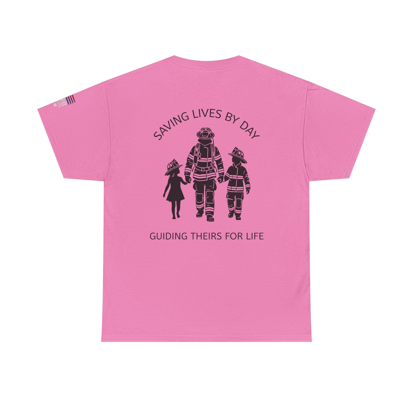 Firefighter Family Tribute Tee, Unisex Heavy Cotton Tee, Gift for Hero, Personalized Shirt, Firefighter Support, Family Bonding