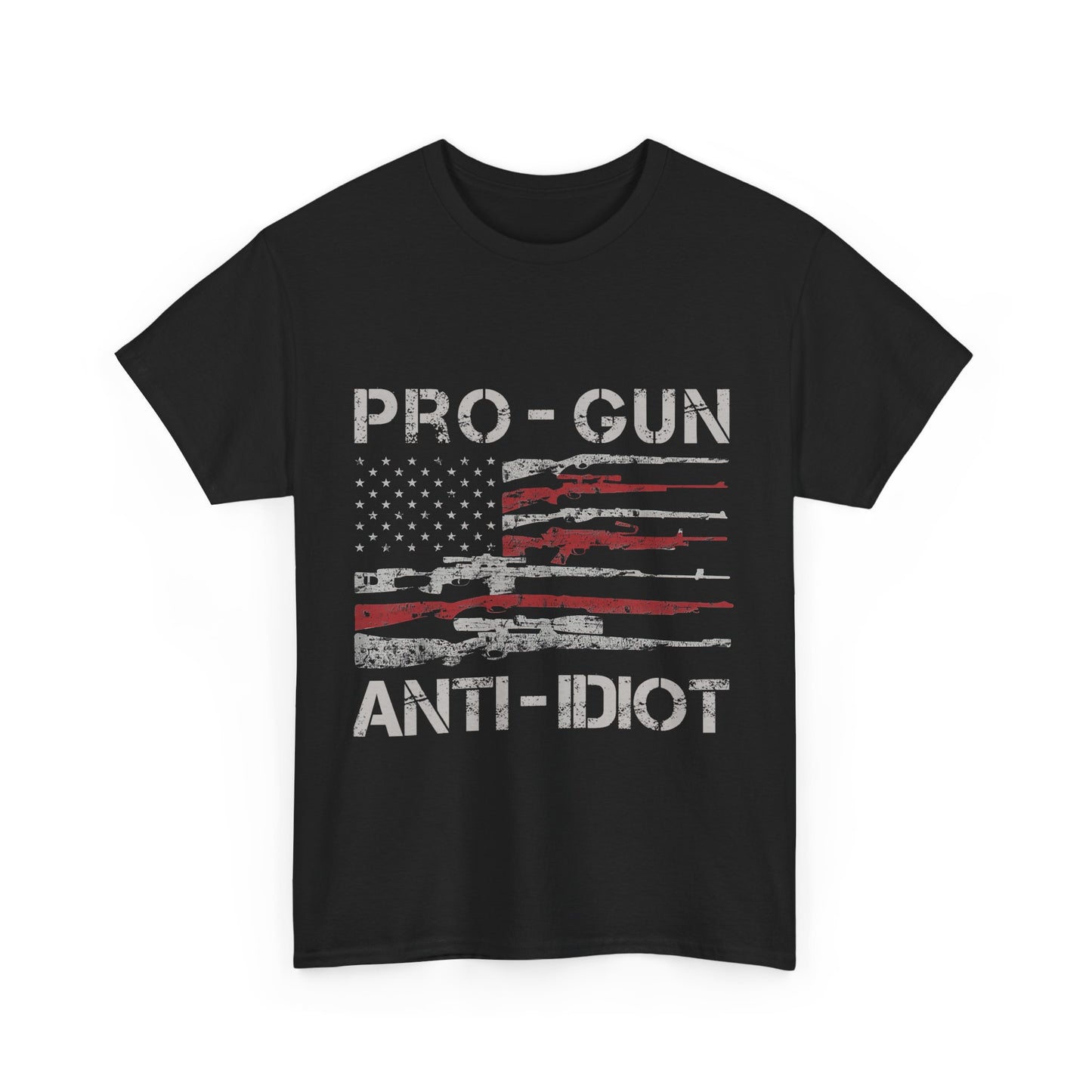 Pro-Gun, Anti-Idiot, Casual Wear, Freedom Apparel, Gift for Gun Enthusiasts, Patriotic T-Shirt, Unisex Heavy Cotton Tee