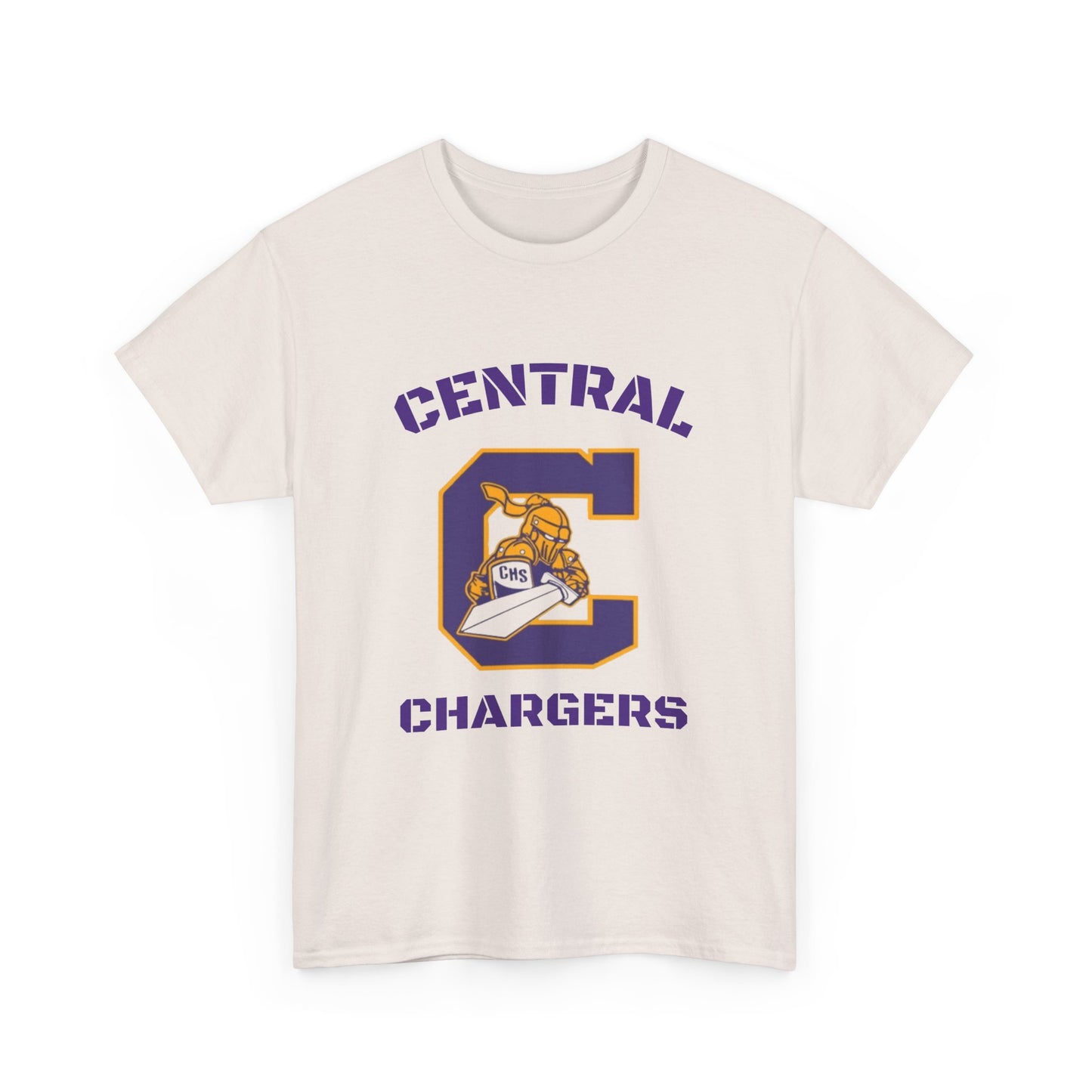 Central Chargers Unisex Heavy Cotton Tee, School Spirit Shirt, Game Day Apparel, Sports Team Merchandise, College Fan Gear