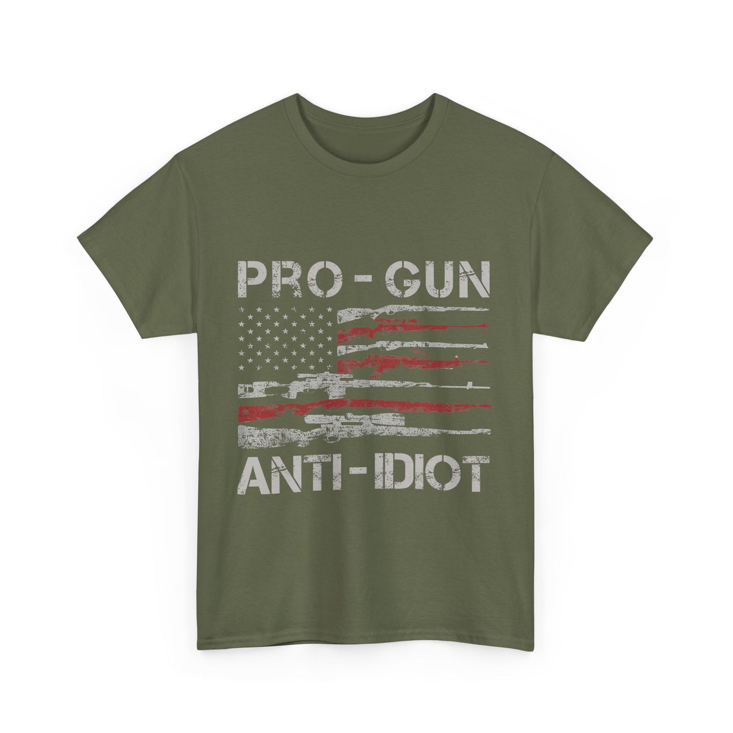 Pro-Gun, Anti-Idiot, Casual Wear, Freedom Apparel, Gift for Gun Enthusiasts, Patriotic T-Shirt, Unisex Heavy Cotton Tee