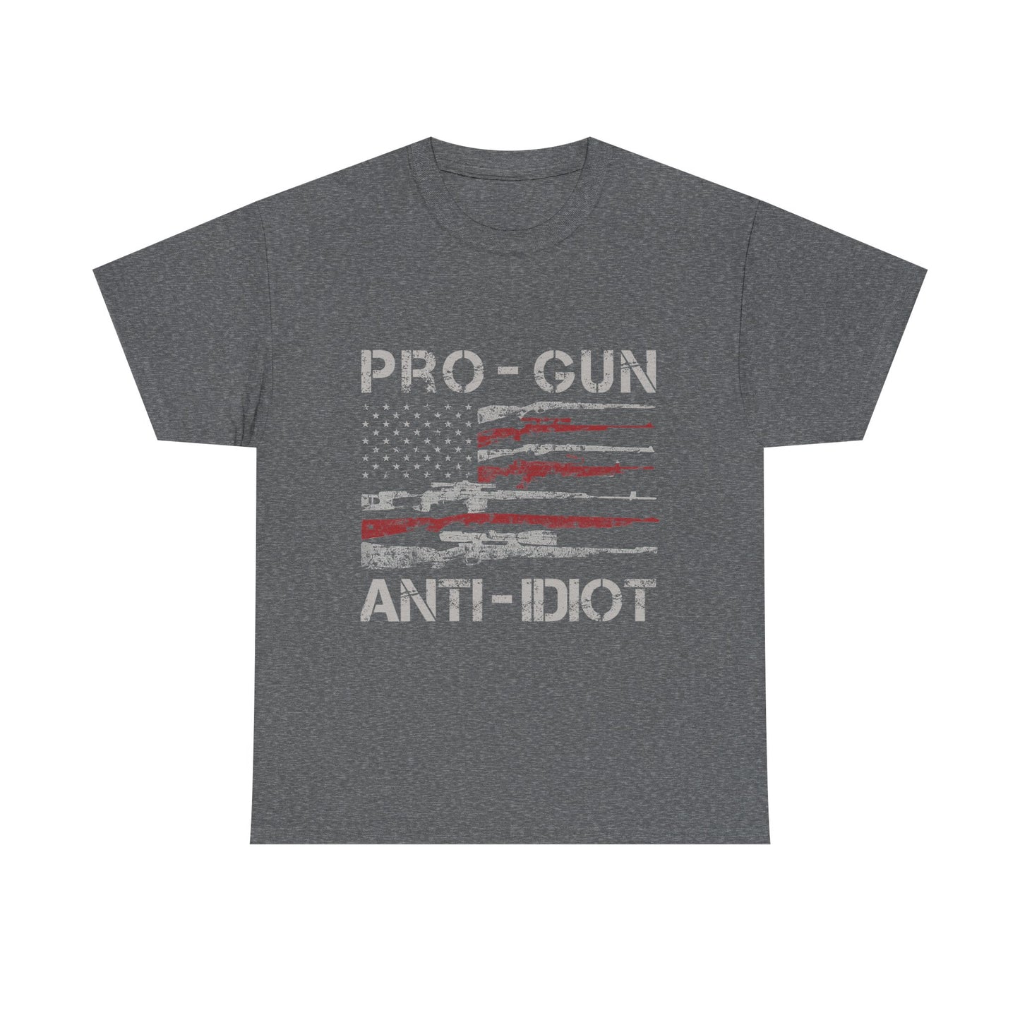 Pro-Gun, Anti-Idiot, Casual Wear, Freedom Apparel, Gift for Gun Enthusiasts, Patriotic T-Shirt, Unisex Heavy Cotton Tee