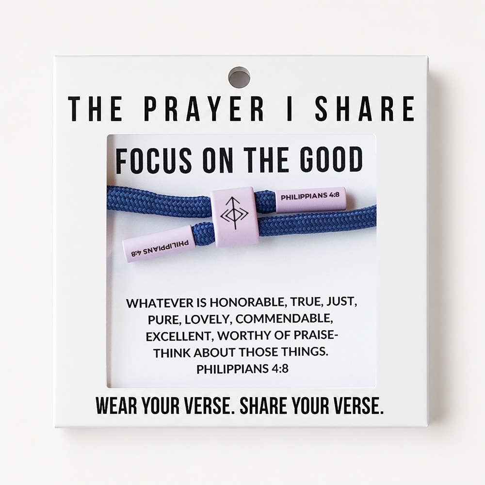 FOCUS ON THE GOOD Christian Cord Bracelet, Bible Verse Gifts